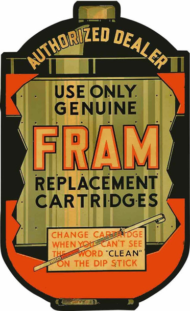 Fram Cartridges Plasma Cut Advertising Metal Sign