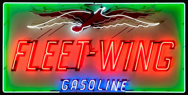 Fleet-Wing Gasoline Metal Advertising Sign (not real neon)
