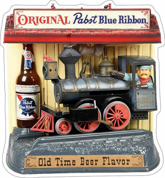 Pabst Blue Ribbon Train Laser Cut Metal Sign