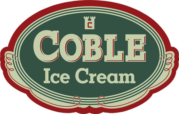 Coble Ice Cream Laser Cut Metal Sign
