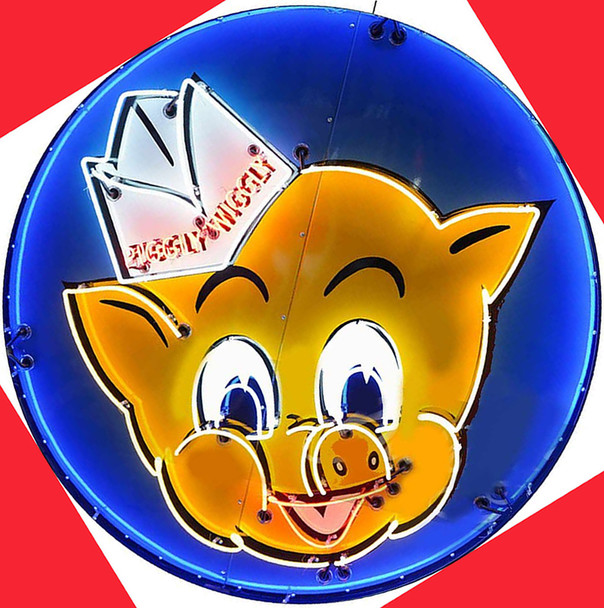 Piggly Wiggly Laser Cut Advertising Neon Image Metal Sign (not real neon)