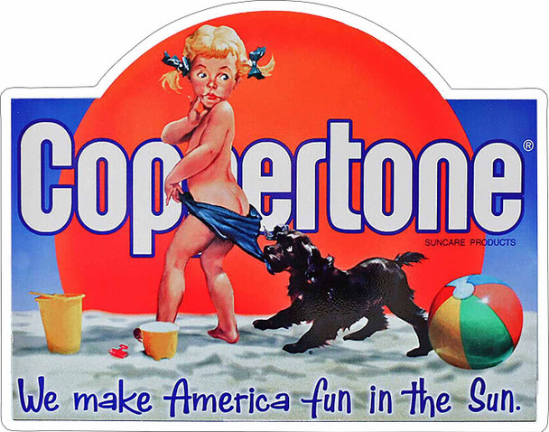 Coppertone Laser Cut Advertising Figure Metal Sign