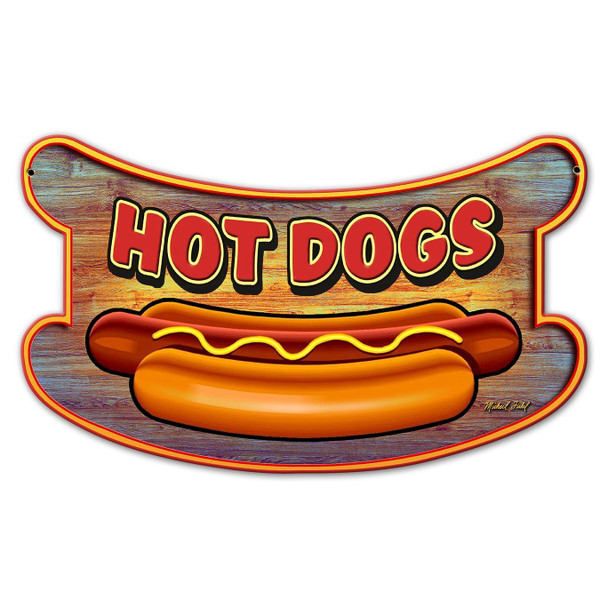 Hot Dogs Laser Cut Metal Sign Advertisement