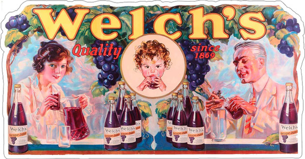 Welch's Grape Juice Metal Advertising Sign