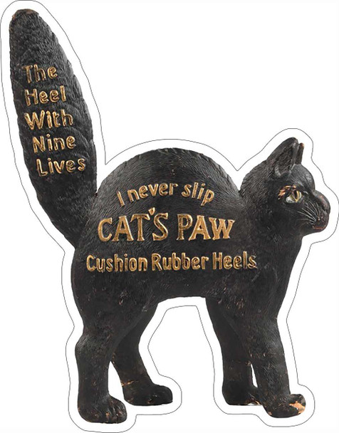 Cat's Paw Rubber Heels Laser Cut Metal Advertising Sign