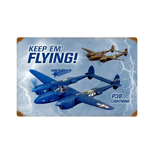 P-38 Lightning Vintage Metal  Sign