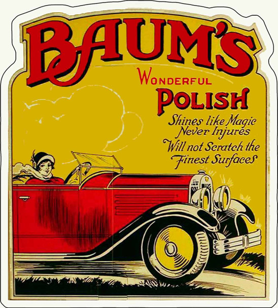 Baum's Polish Laser Cut Image Metal Advertisement Sign