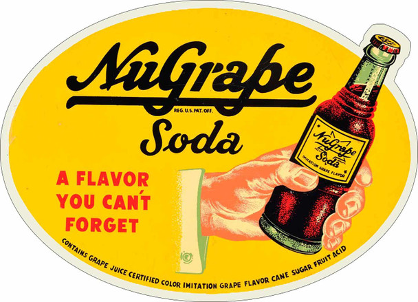 NuGrape Soda Bottle Laser Cut Advertising Metal Sign