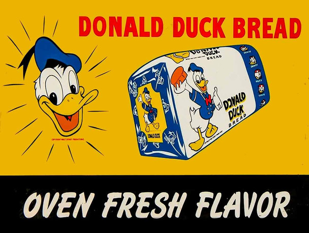 Donald Duck Bread Metal Advertising Sign