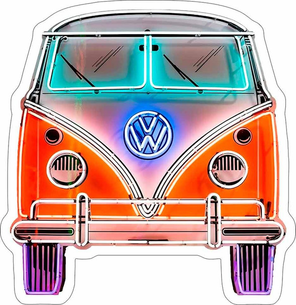 VW Van Neon Stylized Metal Sign (not real neon)