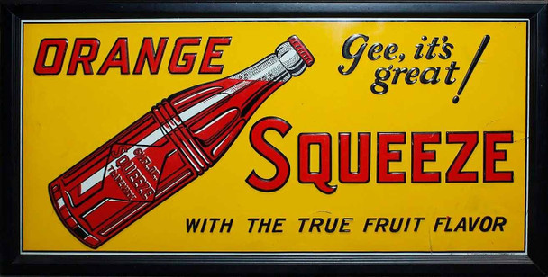 Orange Squeeze Metal Advertising Sign