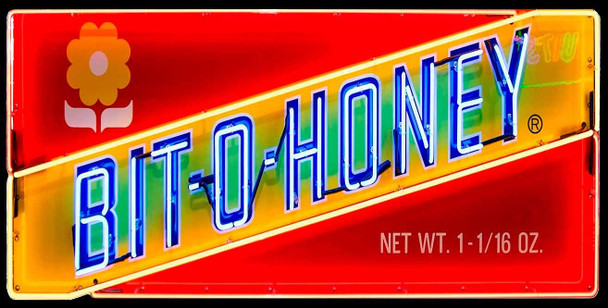 Bit-O-Honey Neon Stylized Metal Sign ( not real neon)