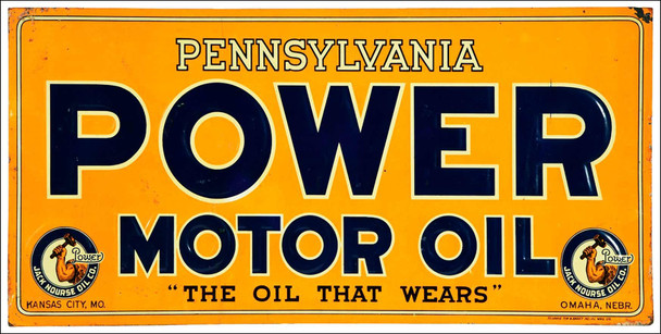 Power Motor Oil Metal Advertising Sign