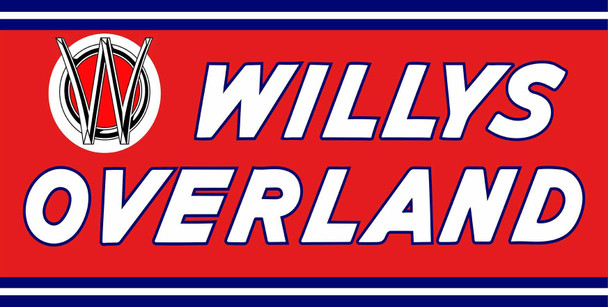 Willys Overland Metal Advertising Sign