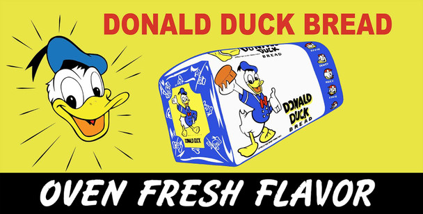 Donald Duck Bread Metal Advertising Sign 24" by 12"