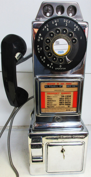 AE Chrome Pay Telephone Only $699 FREE SHIPPING Fully Restored #1