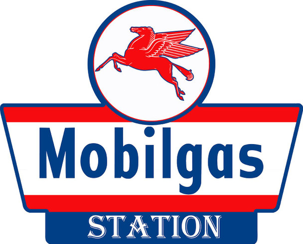 Mobilgas Station Laser Cut Metal Sign