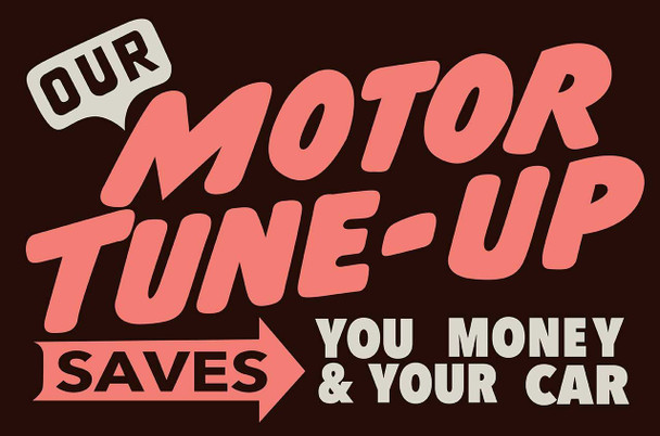 Motor Tune-Up Metal Advertising Sign