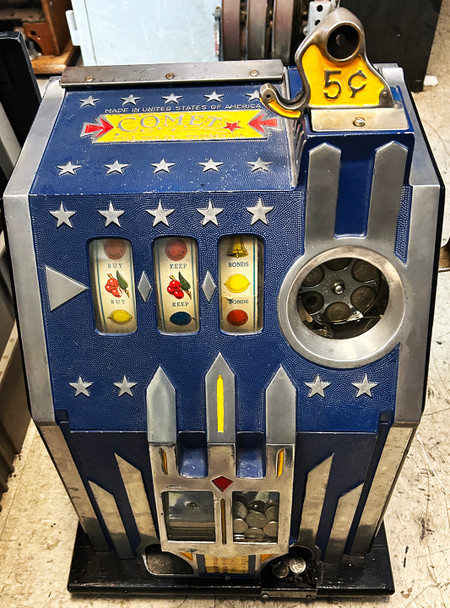 Pace Comet 5c Gooseneck Slot Machine circa 1930's Fully Restored Pace Comet 5c Gooseneck Slot Machine circa 1930's Fully Restored