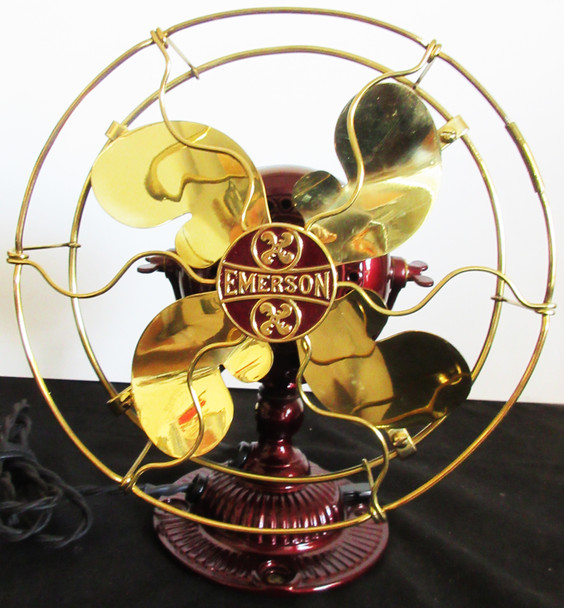 Emerson Four Blade Brass Fan, circa 1940's Fully Resored