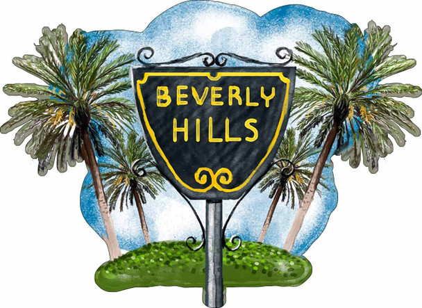 Beverly Hills City Laser Cut Metal Sign