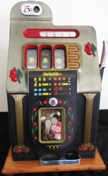 Mills 25c Column / Cherry Front Slot Machine Fully Restored circa 1940's