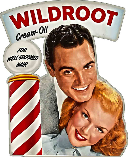 Wildroot Cream Store Display Laser Cut Advertisement Metal Sign