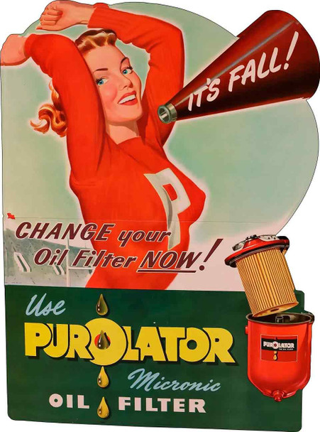 Purolator Oil Filter Metal Advertising Sign