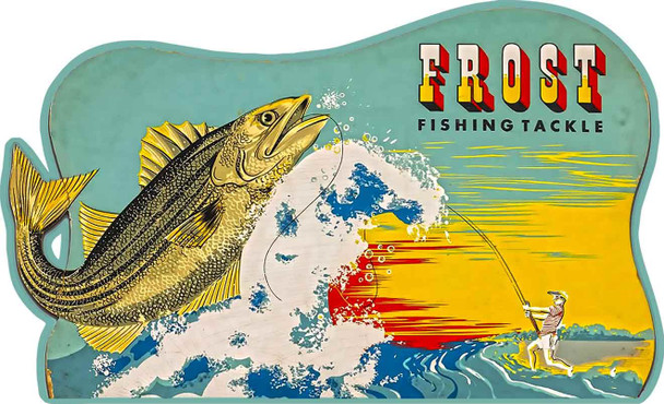 Frost Fishing Laser Cut Metal Advertising Sign