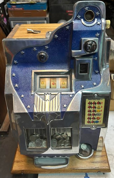 MILLS 5c QT Twenty-One Star Slot Machine circa 1930's