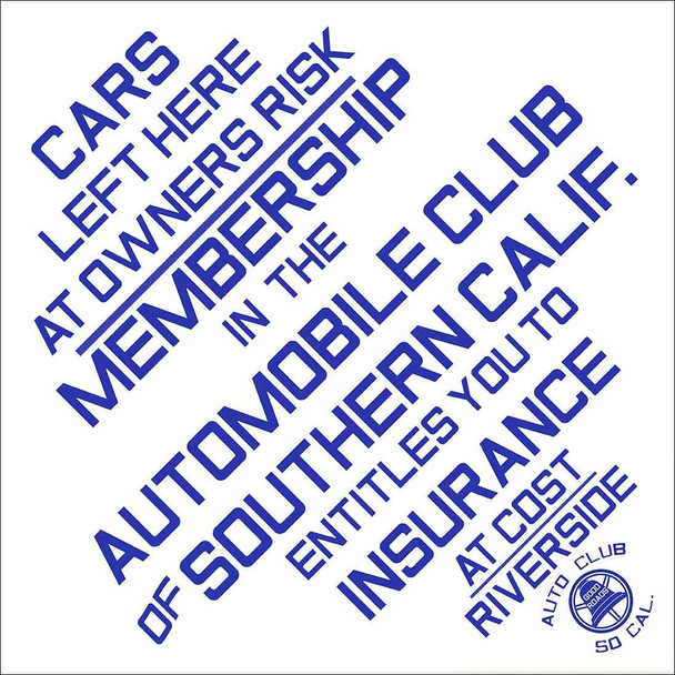 AAA Auto Club So. Cal. Riverside Metal Sign