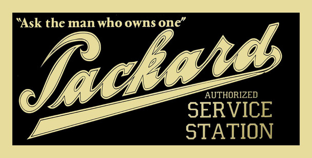Packard Service Metal Advertising Sign 24" by 12"