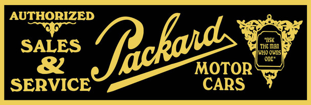 Packard Sales & Service Metal Advertising Sign 30" by 10"