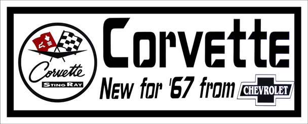 Corvette Sting Rey Metal Advertising Sign 30" by 10"
