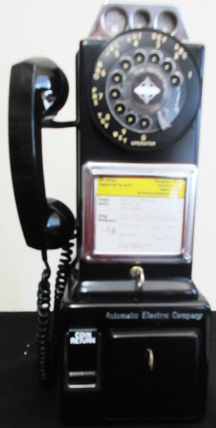 Automatic Electric Pay Telephone 3 Coin Slot Rotary Dial Operational #6