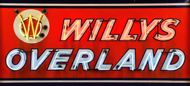Willys Logo Neon Image Advertising Metal Sign (not real neon)