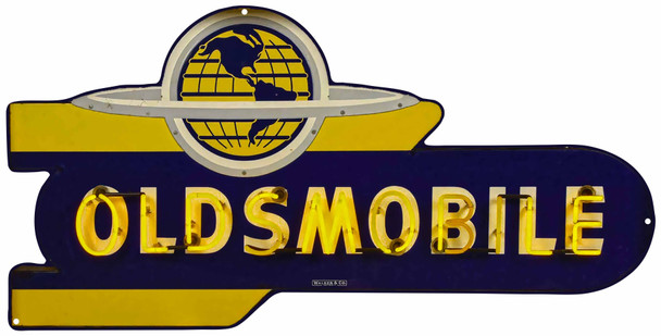 Oldsmobile Logo Neon Image Advertising Metal Sign (not real neon)