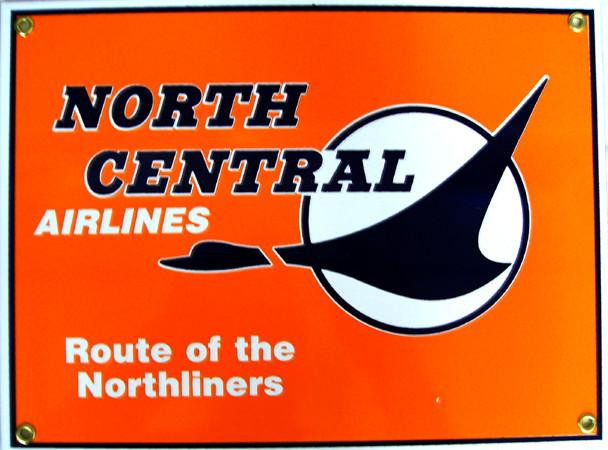 North Central Airlines Porcelain Sign