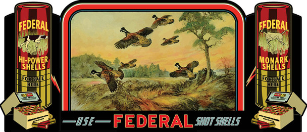 Federal Shot Shells Laser Cut Metal Signs