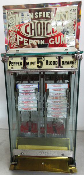 MANSFIELD'S 5c AUTOMATIC CLERK GUM VENDOR, Circa 1900 Rare