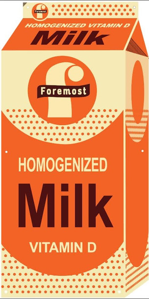 Foremost Milk Carton Laser Cut Metal Sign