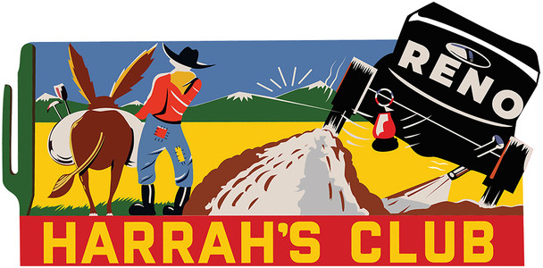 Harrah's Club Reno Laser Cut Metal Signs