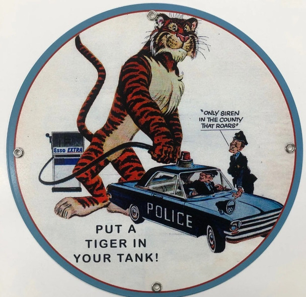 ESSO Tiger 14" Round Laser Cut Metal Sign