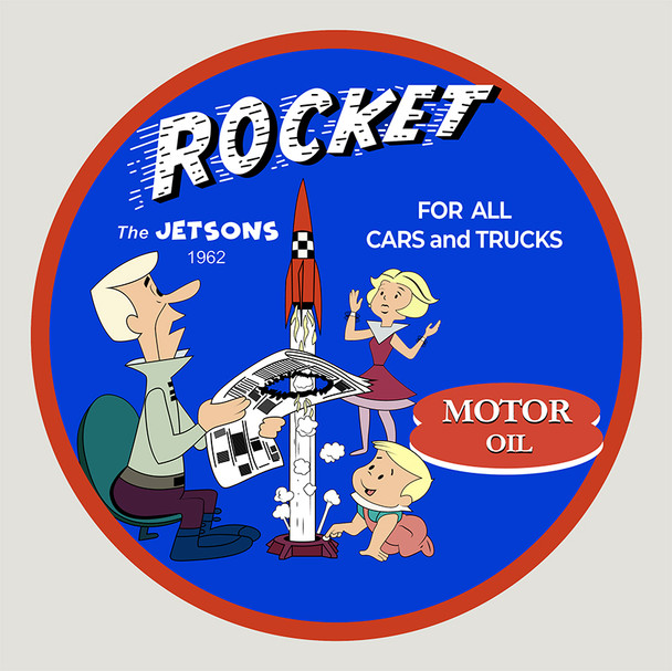 Jetsons Rocket Motor Oil Metal Sign