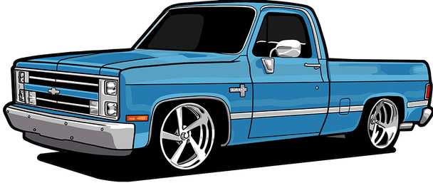 1980 Chevy C10 Pick Up Blue Laser Cut Metal Sign