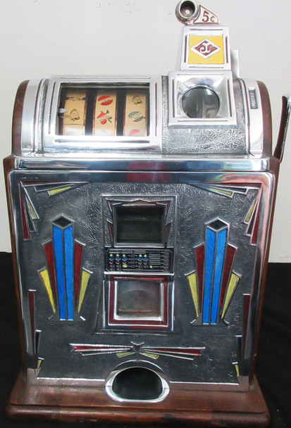 Jennings 5c Victoria Gooseneck Slot Machine / Art Deco Design 1930
