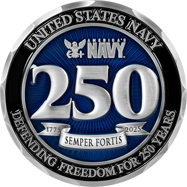 250 Us Navy 14" Round Metal Sign