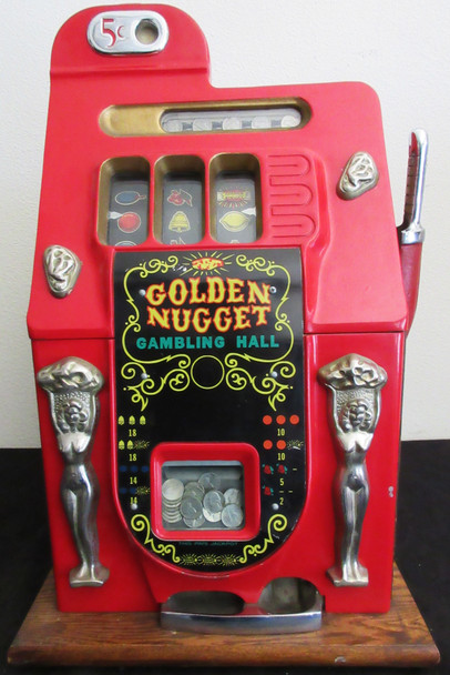 Mills 5c Golden Nugget Slot Machine Fully Restored