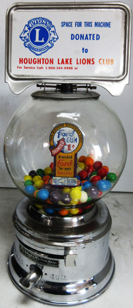 Ford Penny Round Ball Gum Machine Circa 1940's #1