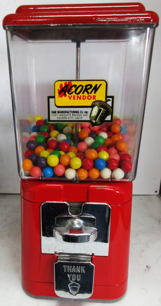 Acorn 1c Gum Dispenser 6" Square Plastic Globe Circa 1950's #2